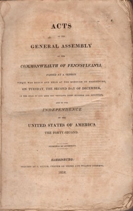 Item #29046 Acts of the General Assembly of the Commonwealth of Pennsylvania, Passed at A Session...