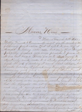 Item #29232 "Marion Home". 1858 manuscript verse written by Frank Russell and sent to his cousin...