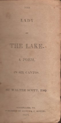 Item #29573 The Lady of the Lake A Poem in Six Cantos. Sir Walter Scott