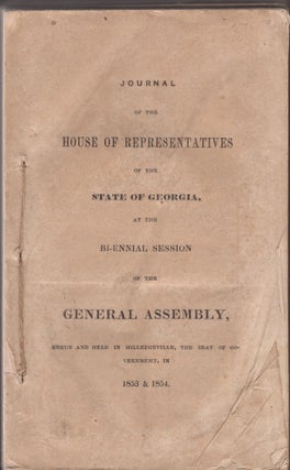 Item #29656 Journal of the House of Representatives of the State of Georgia, At the Bi-ennial...