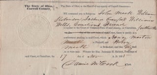 Item #29709 1835 Signed Document by Daniel Cook, later Union Army officer and member of the...