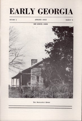 Item #29771 Early Georgia. Volume 1 Number 4. Spring 1955. Joseph R. Caldwell