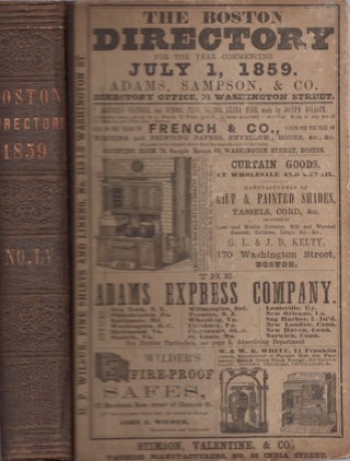 Item #30127 Boston Directory For the Year ending June 30, 1860, Embracing the City Record, A...