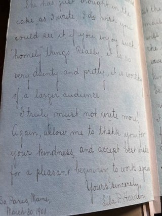 1901 Personal Correspondence between Lila P. Harden to 'My Dear Mr. Hersey.'