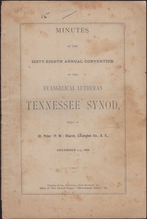 Item #30765 Minutes of the Sixty-Eighth Annual Convention of the Evangelical Lutheran Tennessee...