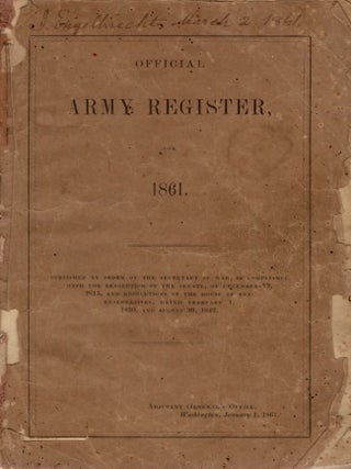 Item #31625 Official Army Register for 1861. United States Army