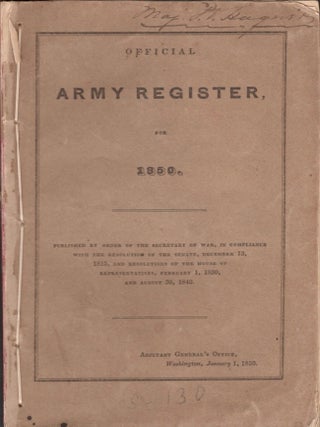 Item #31721 Official Army Register for 1850. United States Army