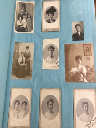 Early 1900's European Photograph Album with several pictures of Women and some uniformed Soldiers.