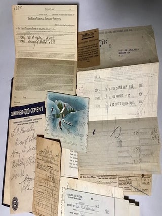 1907-1942 Mini archive of Checks, Receipts, and misc. business paper from T.C. Nunnally and others