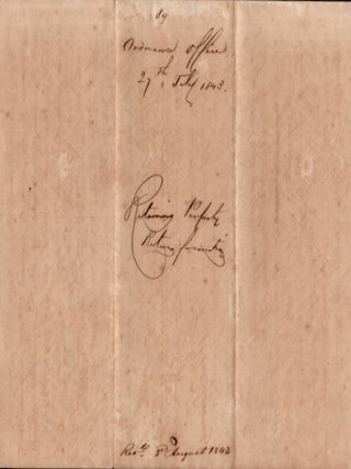 1843 Manuscript Document for Lieut. G. H. Talcott Commanding the Augusta Arsenal in Georgia. Letter relates to "Returning Property..."