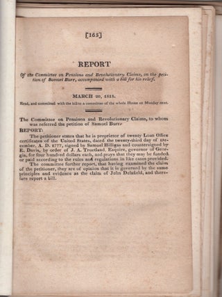 Item #35996 Revolutionary War Claims. American Revolution, United States Congress