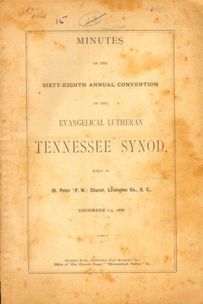 Item #7050 Minutes of the Sixty-Eighth Annual Convention of the Evangelical Lutheran Tennessee...