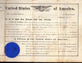 Item #7521 United States of America. In the City Court of Savannah April Term, 1881. United...