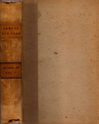Item #8194 Laws of the State of New York. In Two Volumes. Vol. II. New York