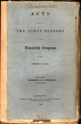 Item #8267 Acts Passed at The First Session of the Twentieth Congress of the United States....
