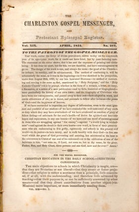 Item #8280 The Charleston Gospel Messenger, and Protestant Episcopal Register April, 1842....