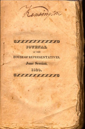 Item #8298 Journal of the House of Representatives of the State of New-Hampshire, At Their...
