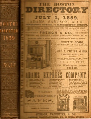 Item #8564 Boston Directory For the Year ending June 30, 1860, Embracing the City Record, A...
