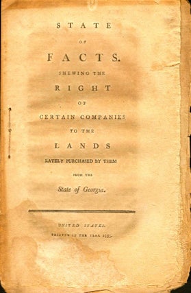 Item #8719 State of Facts Shewing the Right of Certain Companies to the Lands Lately Purchased by...