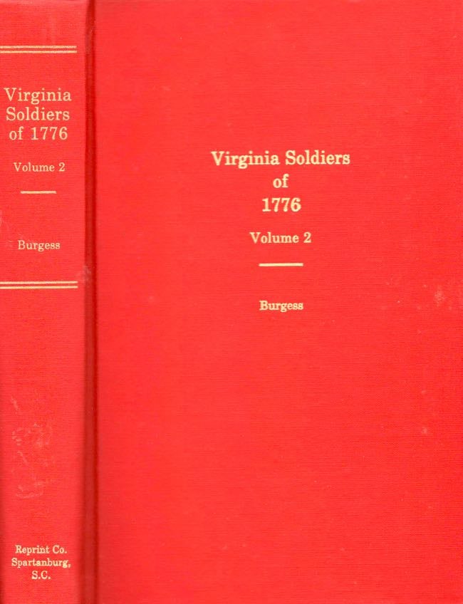 Item #9594 Virginia Soldiers of 1776. Louis A. Burgess, compiled and.